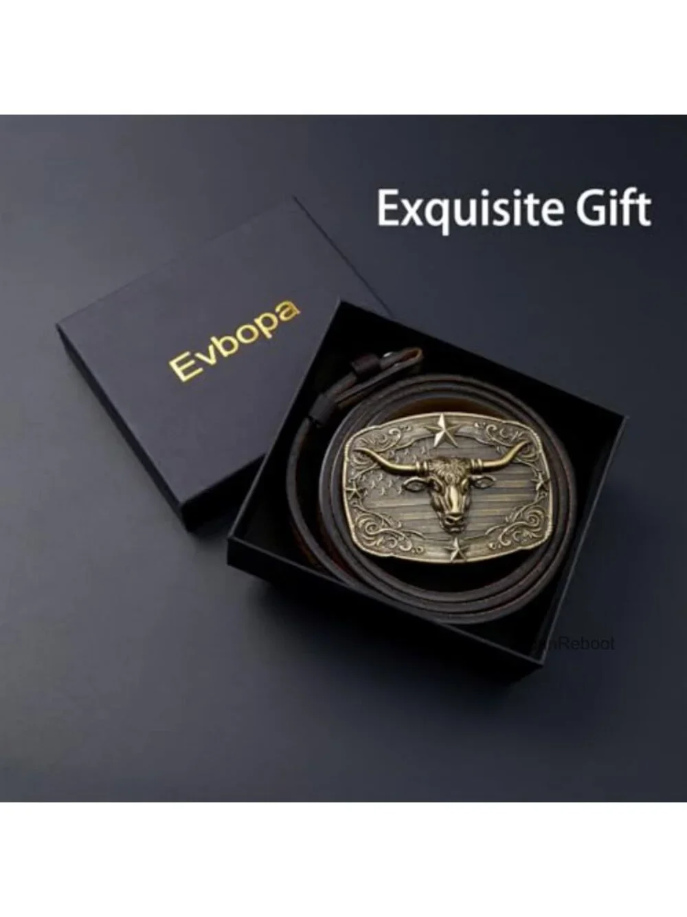 Western Leather Belt with Engraved Buckle for Men